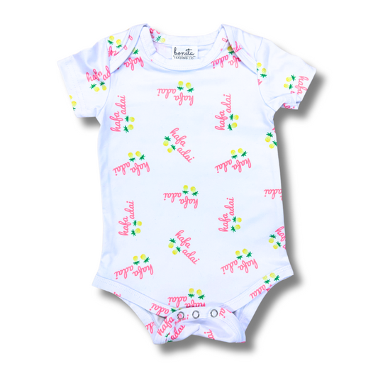 Hafa Adai Pineapple Pattern Onesie