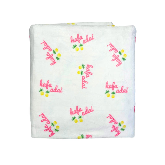 Plush Blanket Hafa Adai Pineapple